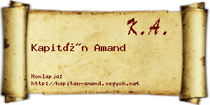 Kapitán Amand névjegykártya